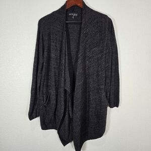 Barefoot Dreams Cozychic Lite Island Wrap Sweater Womens L/XL‎ Carbon Style 903